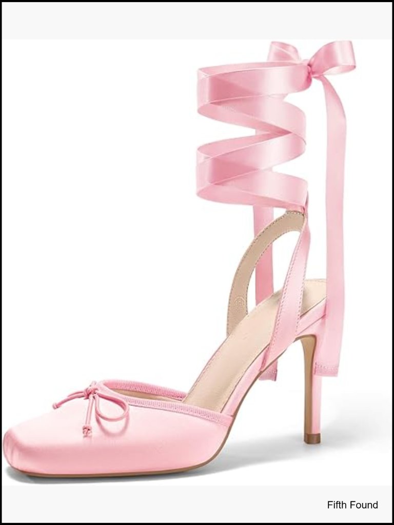 Satin Ballet Heels Square Toe Lace Up Bow Prom Pumps 3.66in Stiletto